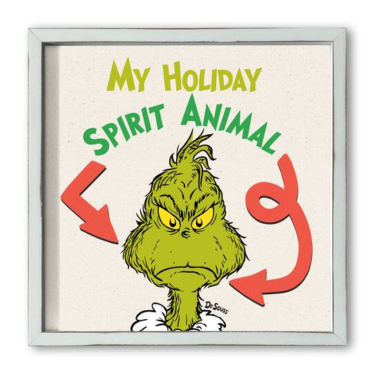 16" The Grinch Holiday Spirit Animal Framed Print